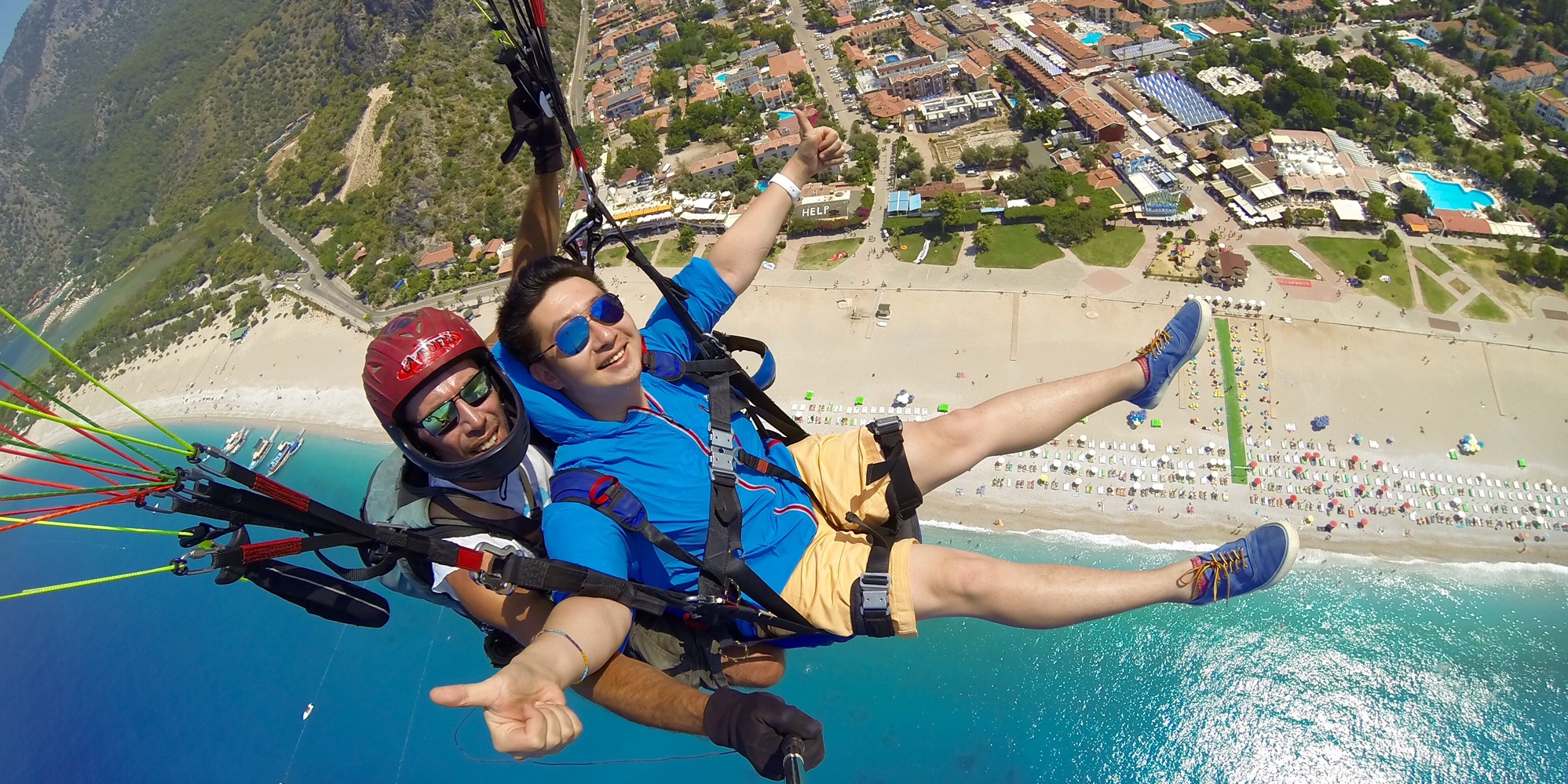 High-flying paragliding in Fethiye, Turkey.  