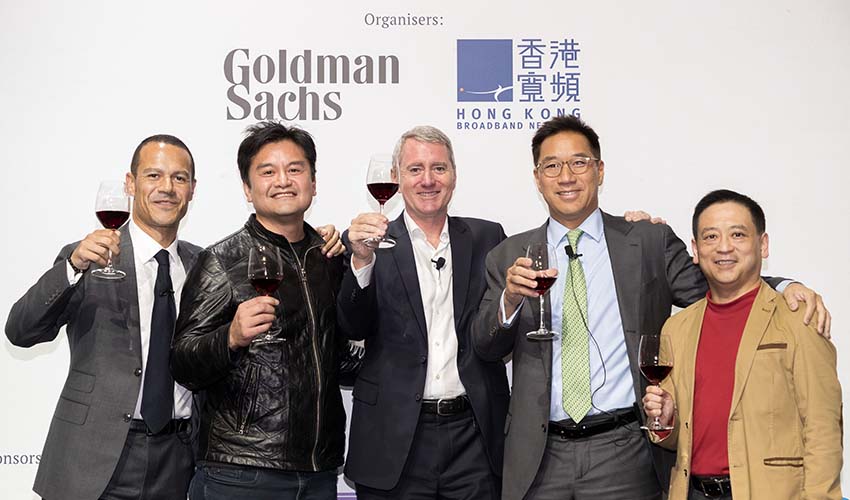 A salute to the event’s success as well as John’s book; pictured above next to John (from left to right) Goldman Sachs Head of Investment Banking Services, Asia ex-Japan and Head of Financial and Strategic Investors Group, Asia Pacific Iain Drayton; HKBN COO and Co-Owner NiQ Lai; Goldman Sachs Chairman of Investment Banking, Hong Kong Stephen Wong; and HKBN Enterprise Solutions COO and Co-Owner Billy Yeung.   