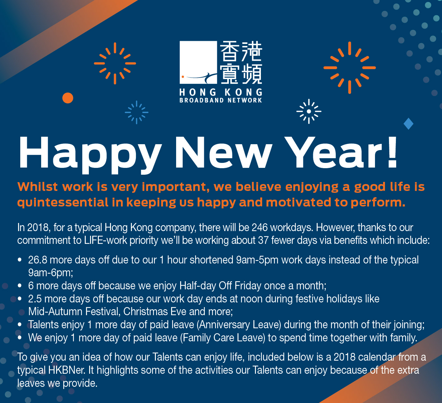 Wanna Work 37 Days Less in 2018?… Join Us as an HKBNer