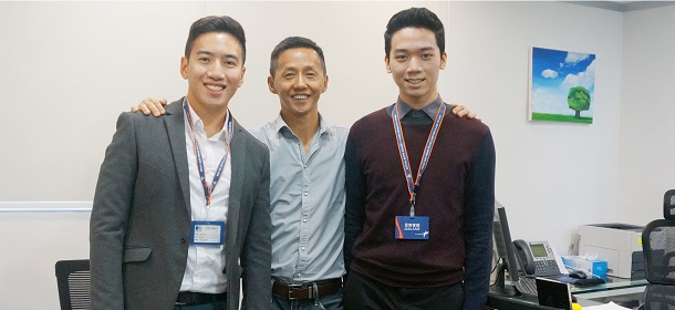 William Yeung, CEO and Co-Owner of HKBN, with Ritchie Wong (left) and Charles Chiu (right)