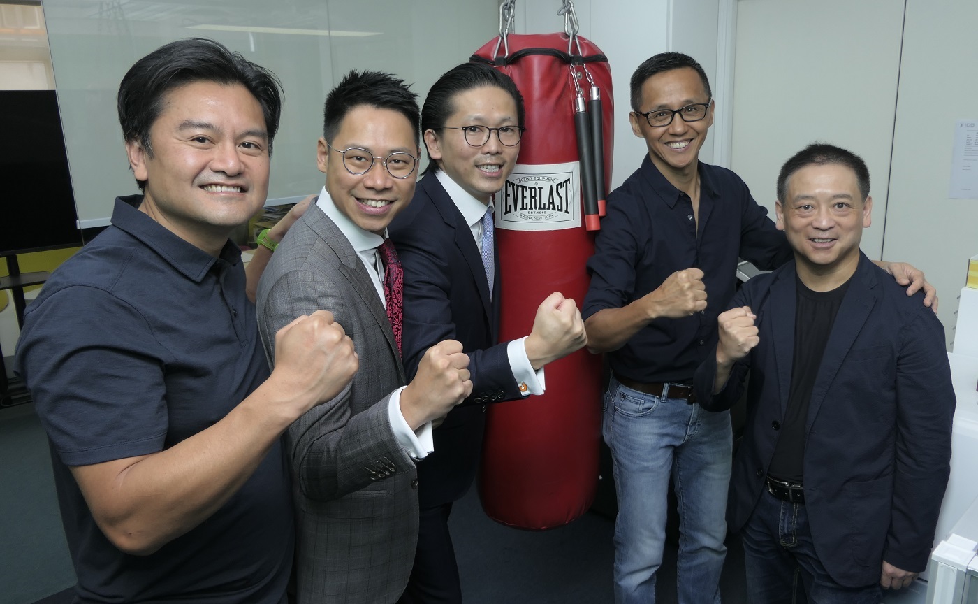 As one elite team, (from left to right) NiQ (Co-Owner and Group COO, HKBN), Eric (CEO, ICG), Andy (Chairman, ICG), William (Co-Owner and CEO, HKBN) and Billy (Co-Owner & COO of HKBN Enterprise Solutions Limited) are ready to take on all competitors.