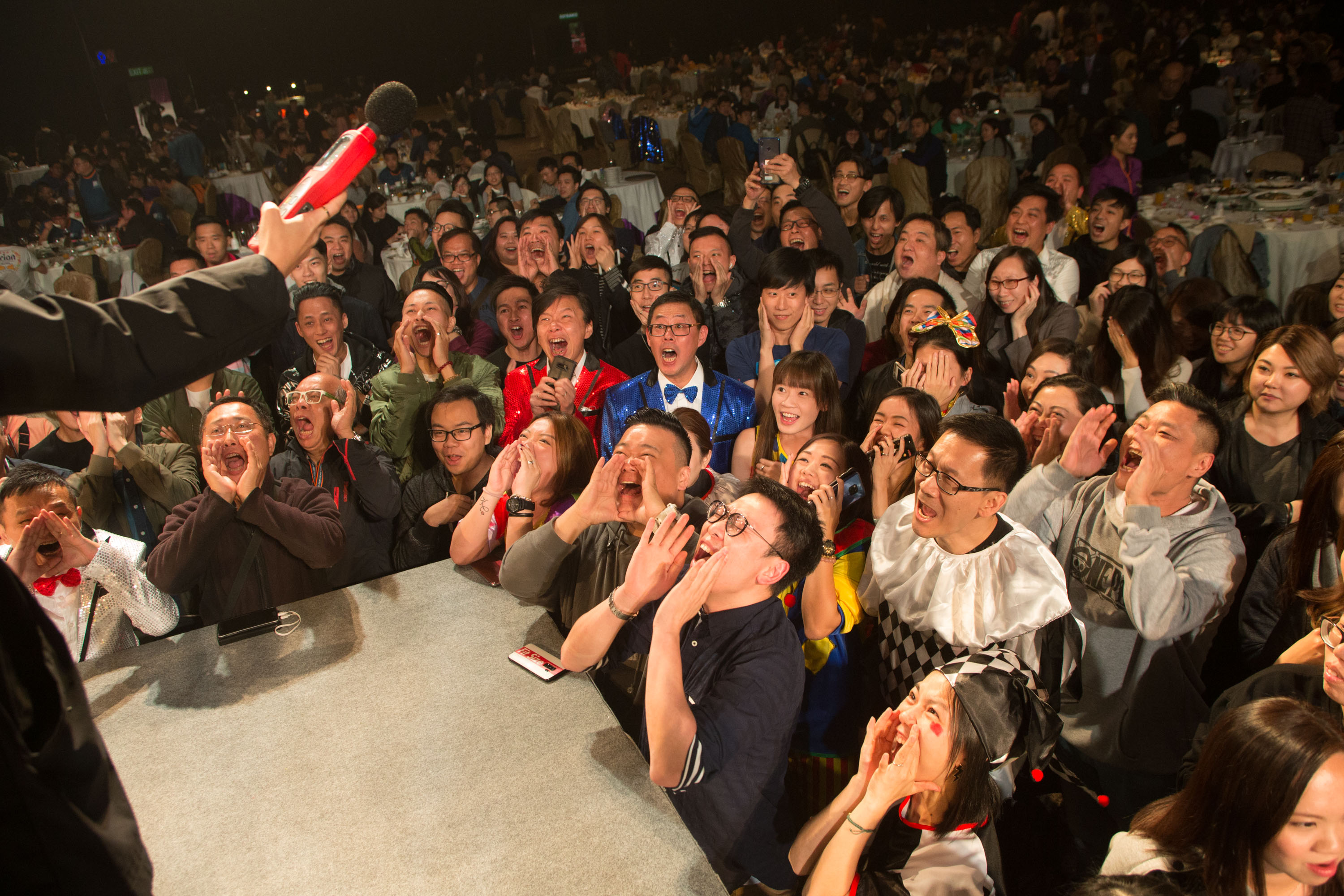 Voting by clamour and noise, show-goers were asked to scream their choice for best dressed. 